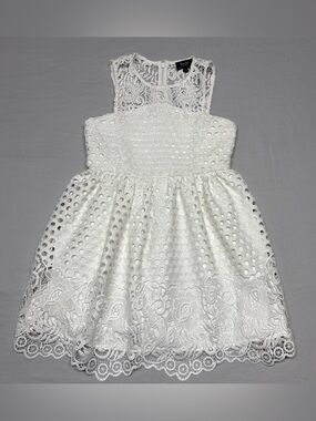 Bardot Ivory Eyelet & Lace Sleeveless Formal Dress for Girls